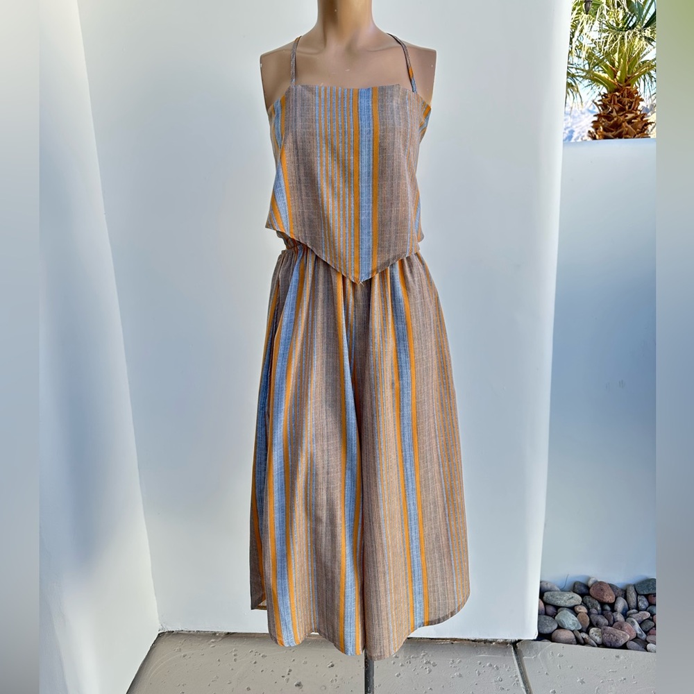 Striped Jumpsuit with Adjustable Straps